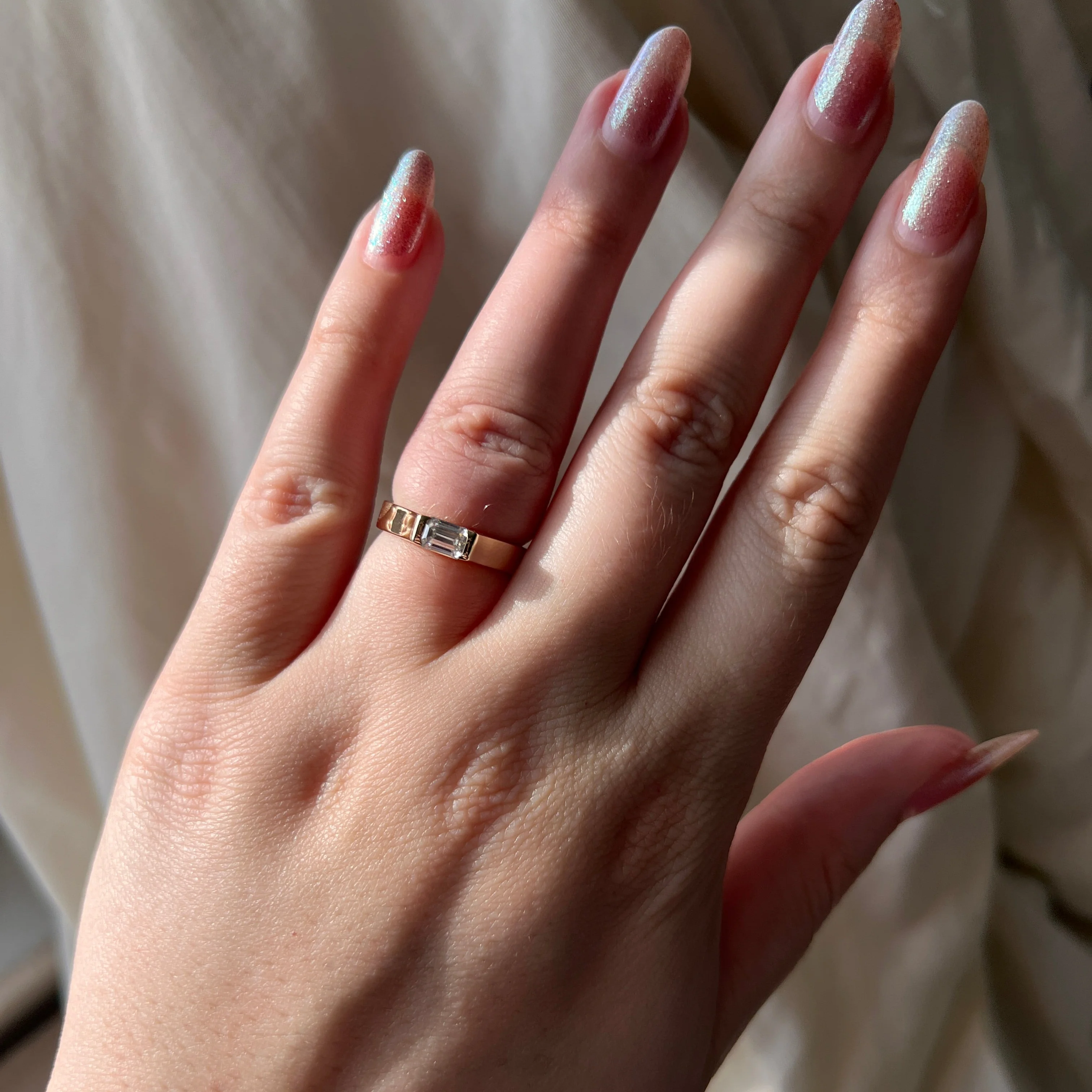 Liz Emerald Cut Signet - Image 7