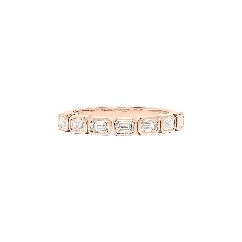 Oslo Emerald Cut Half Eternity Band - Image 3