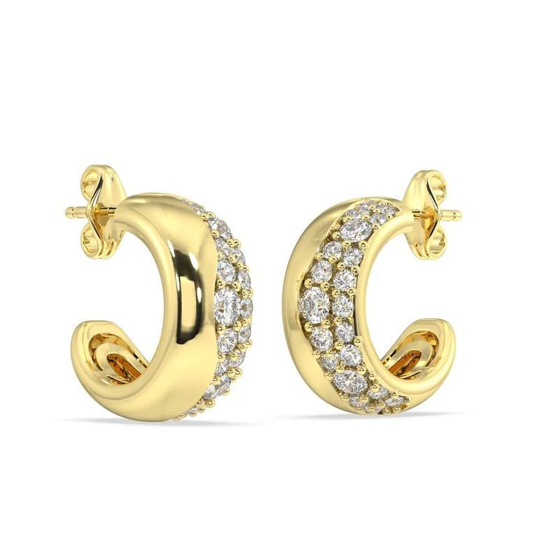 Wave Huggie Lab-Grown Diamond Hoops - Image 2